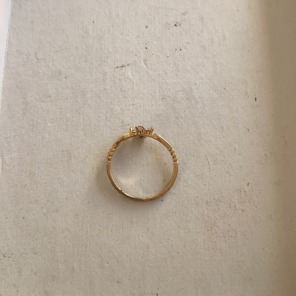 Antique 14K gold plated ring with white gemstones size 7 - Picture 3 of 10